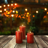 Red Flameless Candles with Remote - 3 Inch Pillar Set-le-home-chic.myshopify.com-CANDLES
