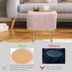 Home Storage Faux Fur Vanity Stool Chair-le-home-chic.myshopify.com-OTTOMAN