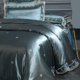 Luxury Lace Jacquard Duvet Cover Set Dark Green-le-home-chic.myshopify.com-BEDDING SET
