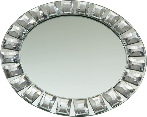 Diamond Rim Mirror Charger Plate, 13" Diameter, Silver-le-home-chic.myshopify.com-SERVEWARE