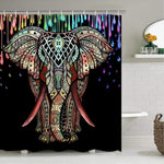 4 Pcs Colorful Elephant Shower Curtain Set with Non-Slip Rug-le-home-chic.myshopify.com-CURTAINS