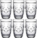6 Pack Vintage Drinking Glasses, 12 oz Romantic Water Glasses-le-home-chic.myshopify.com-GLASSWARE