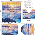 4 Pcs Sunrise Shower Curtain Set with Non-Slip Rug-le-home-chic.myshopify.com-SHOWER CURTAIN SET