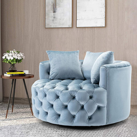 Swivel Accent Chair, Velvet Round Barrel Chair-le-home-chic.myshopify.com-ACCENT CHAIRS