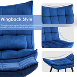 Accent Chair with Ottoman, Velvet Modern Tufted Wingback-le-home-chic.myshopify.com-LOUNGE CHAIR