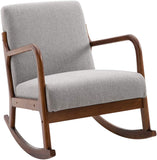 Upholstered Rocking Armchair with Wood Base and Linen Padded Seat-le-home-chic.myshopify.com-ROCKING CHAIR