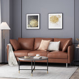 Home Brockbank Sofas, Cognac Brown + Silver-le-home-chic.myshopify.com-SOFA