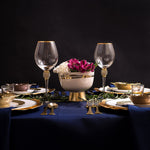 Gold Rimmed Wine Glasses Set of 2 - Rhinestone-le-home-chic.myshopify.com-GLASSWARE