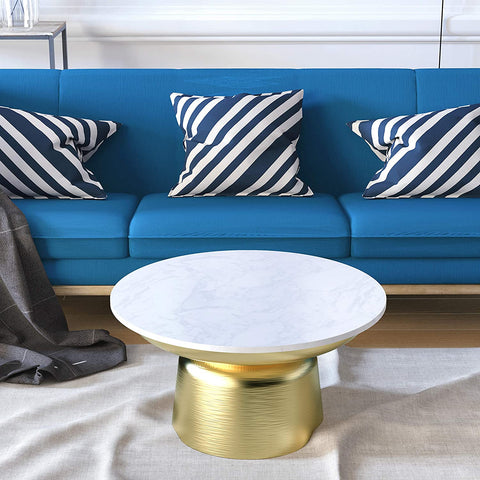 Round LUXE Marble Coffee Table, Antique Brass-le-home-chic.myshopify.com-COFFEE TABLE