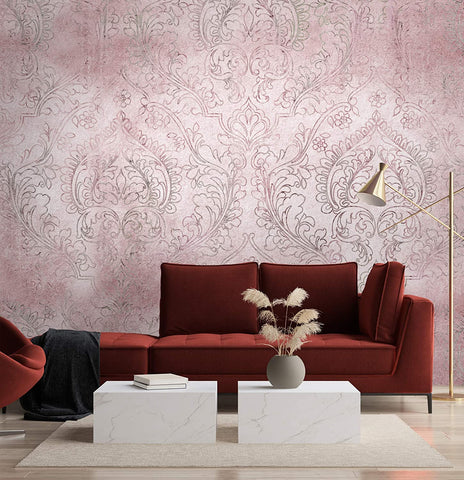 Damask Wall Mural Baroque Style Grunge Ornament Wallpaper-le-home-chic.myshopify.com-WALLPAPER