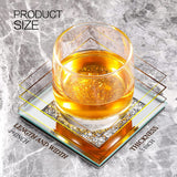 9 Pieces Glass Mirrored Coaster 4 x 4 Inches Crystal Diamond-le-home-chic.myshopify.com-COASTERS