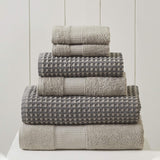 6-Piece Yarn Dyed Cobblestone Jacquard Towel Set-le-home-chic.myshopify.com-TOWELS