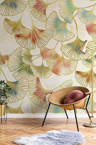 Leaf Wallpaper Chinese Gingko Leaf Wallpaper-le-home-chic.myshopify.com-WALLPAPER