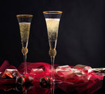 Wedding Champagne Flutes - Rhinestone"DIAMOND" Studded-le-home-chic.myshopify.com-GLASSWARE