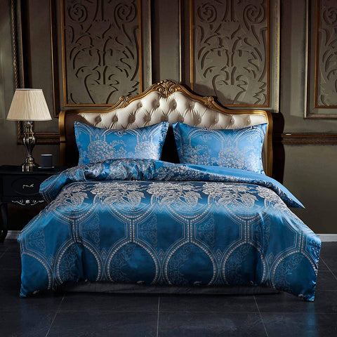 Luxury 3 Pieces Jacquard Soft Satin Silky Bedding Down Duvet-le-home-chic.myshopify.com-DUVET SET