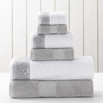 600 GSM 6-Piece Towel Set with Filigree Jacquard Border-le-home-chic.myshopify.com-TOWELS