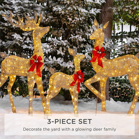 3-Piece Lighted Christmas Deer Family Set Outdoor Decoration-le-home-chic.myshopify.com-CHRISTMAS DECORATION