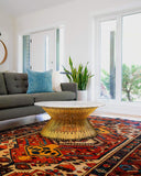 LUXE Iron Multi Pipe Gold Leaf Coffee Table with Stone Top-le-home-chic.myshopify.com-COFFEE TABLE