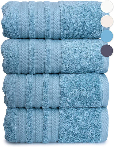 4 Pack Luxury Bath Towel 100% American Combed Cotton Premium Quality-le-home-chic.myshopify.com-TOWELS