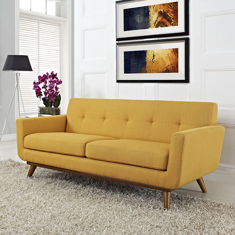 Mid-Century Modern Upholstered Fabric Loveseat in Citrus-le-home-chic.myshopify.com-SOFA