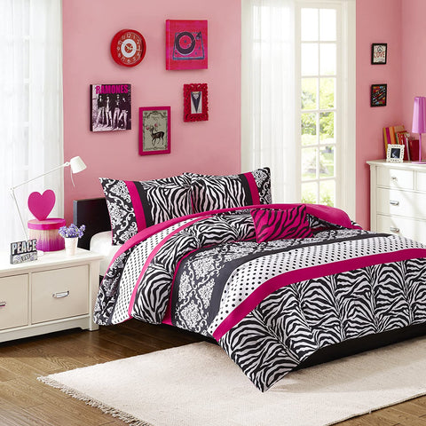 ANIMAL PRINT - Comforter Set-Pink-Full/Queen-le-home-chic.myshopify.com-COMFOTER SET