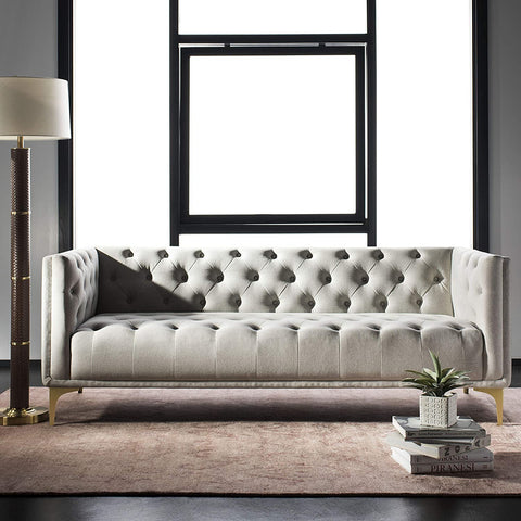Couture Home Glam Light Grey and Gold Tufted Sofa-le-home-chic.myshopify.com-SOFA