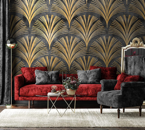 Art Deco Wallpaper Soft Gatsby Wall Mural Gold Look-le-home-chic.myshopify.com-WALLPAPER