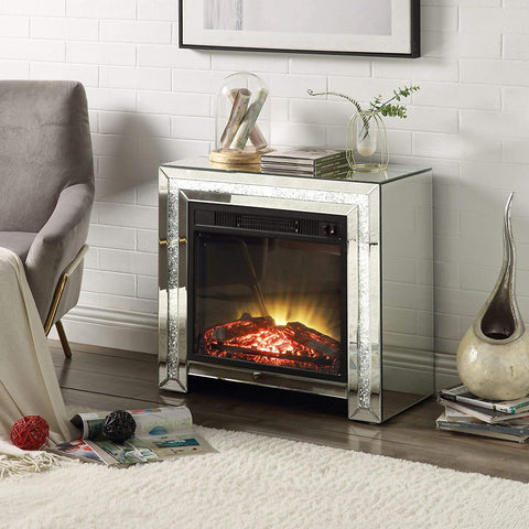 Mirrored Fireplace with Crystal Diamond Inlay Fireplace-le-home-chic.myshopify.com-FIREPLACE