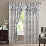 Luxurious Beautiful Curtain Panel Set with Attached Valance and Backing-le-home-chic.myshopify.com-CURTAINS