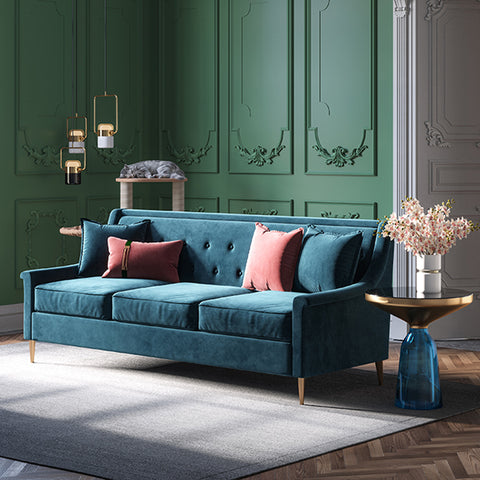 Green Velvet Fabric Sofa - Luxury Living Room-le-home-chic.myshopify.com-SOFA