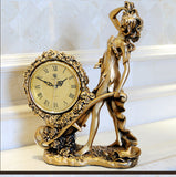 French Vintage Gold Digital Silent Sculpture Clock-le-home-chic.myshopify.com-GOLDEN VINTAGE FRENCH CLOCK