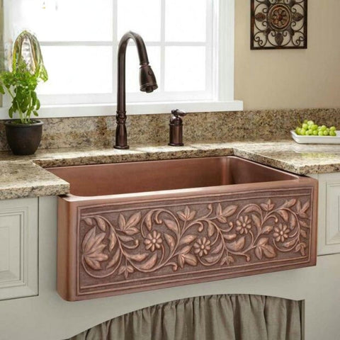 Rectangular Copper Apron Front Kitchen Sink-le-home-chic.myshopify.com-KITCHEN SINK